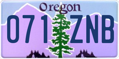 OR license plate 071ZNB