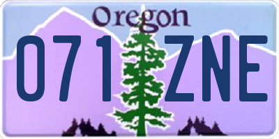 OR license plate 071ZNE