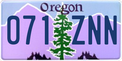 OR license plate 071ZNN