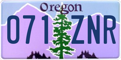 OR license plate 071ZNR