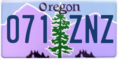 OR license plate 071ZNZ