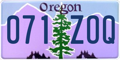 OR license plate 071ZOQ