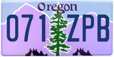 OR license plate 071ZPB