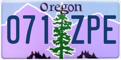OR license plate 071ZPE