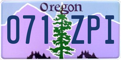 OR license plate 071ZPI