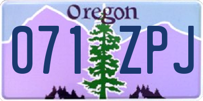 OR license plate 071ZPJ