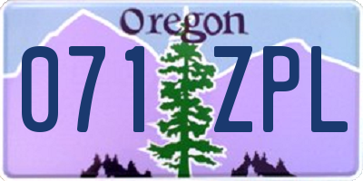 OR license plate 071ZPL