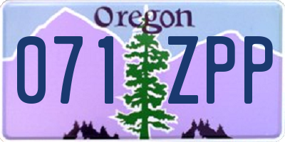 OR license plate 071ZPP