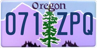 OR license plate 071ZPQ