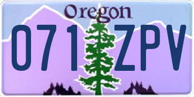 OR license plate 071ZPV