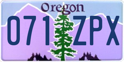 OR license plate 071ZPX