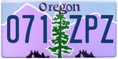 OR license plate 071ZPZ