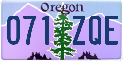 OR license plate 071ZQE