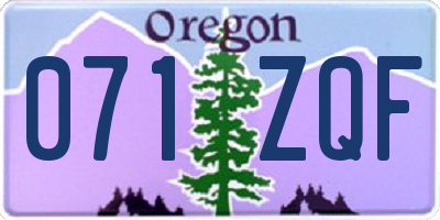 OR license plate 071ZQF