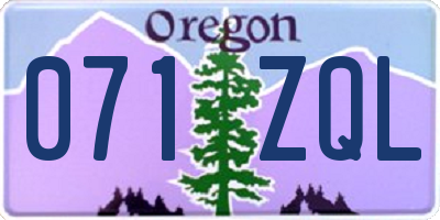 OR license plate 071ZQL