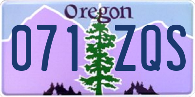 OR license plate 071ZQS