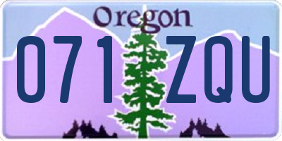OR license plate 071ZQU