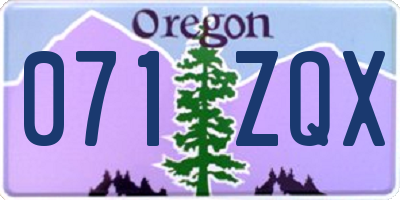 OR license plate 071ZQX