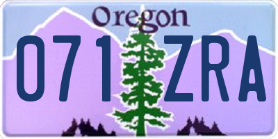 OR license plate 071ZRA