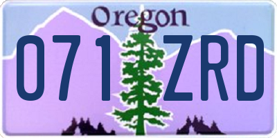 OR license plate 071ZRD