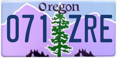 OR license plate 071ZRE