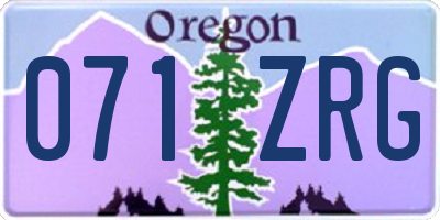 OR license plate 071ZRG