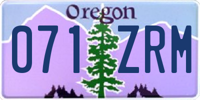 OR license plate 071ZRM