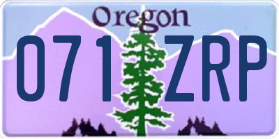 OR license plate 071ZRP