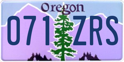 OR license plate 071ZRS