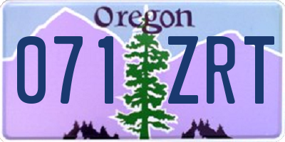 OR license plate 071ZRT