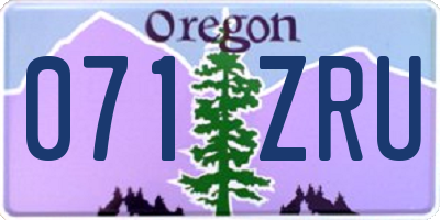 OR license plate 071ZRU
