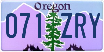 OR license plate 071ZRY