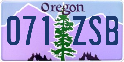 OR license plate 071ZSB