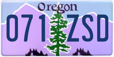 OR license plate 071ZSD