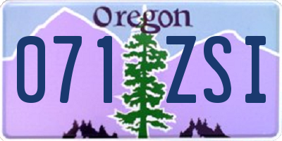 OR license plate 071ZSI