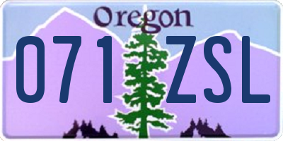 OR license plate 071ZSL