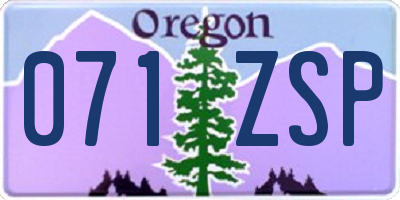 OR license plate 071ZSP