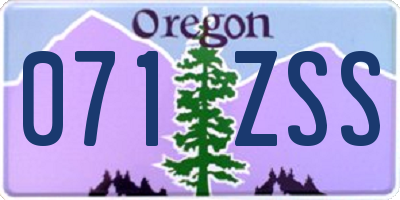 OR license plate 071ZSS
