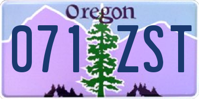 OR license plate 071ZST
