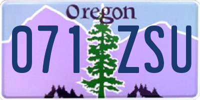 OR license plate 071ZSU