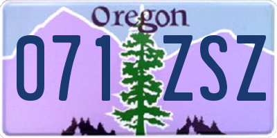 OR license plate 071ZSZ