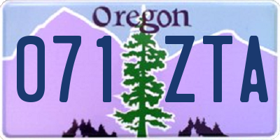 OR license plate 071ZTA