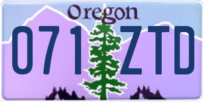OR license plate 071ZTD