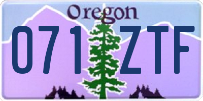 OR license plate 071ZTF