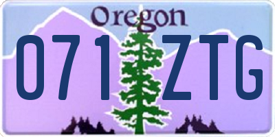 OR license plate 071ZTG