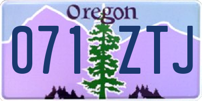 OR license plate 071ZTJ