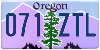 OR license plate 071ZTL