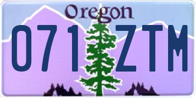 OR license plate 071ZTM