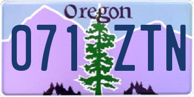 OR license plate 071ZTN