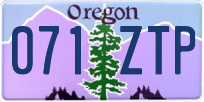 OR license plate 071ZTP